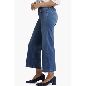 NYDJ Teresa Wide Leg Jeans Size 10 Mission Blue Lift Tuck High Rise Denim